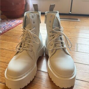 Dr. Martens white vegan jadon boots